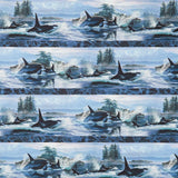 Naturescapes - Voyage Border Stripe Blue Multi Yardage