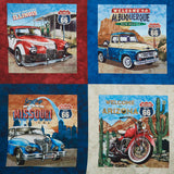 Historic Route 66 - Blocks Navy Multi Yardage