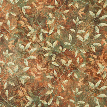 Stonehenge - Organics Leaves Dark Rust Multi Yardage