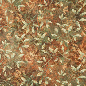 Stonehenge - Organics Leaves Dark Rust Multi Yardage