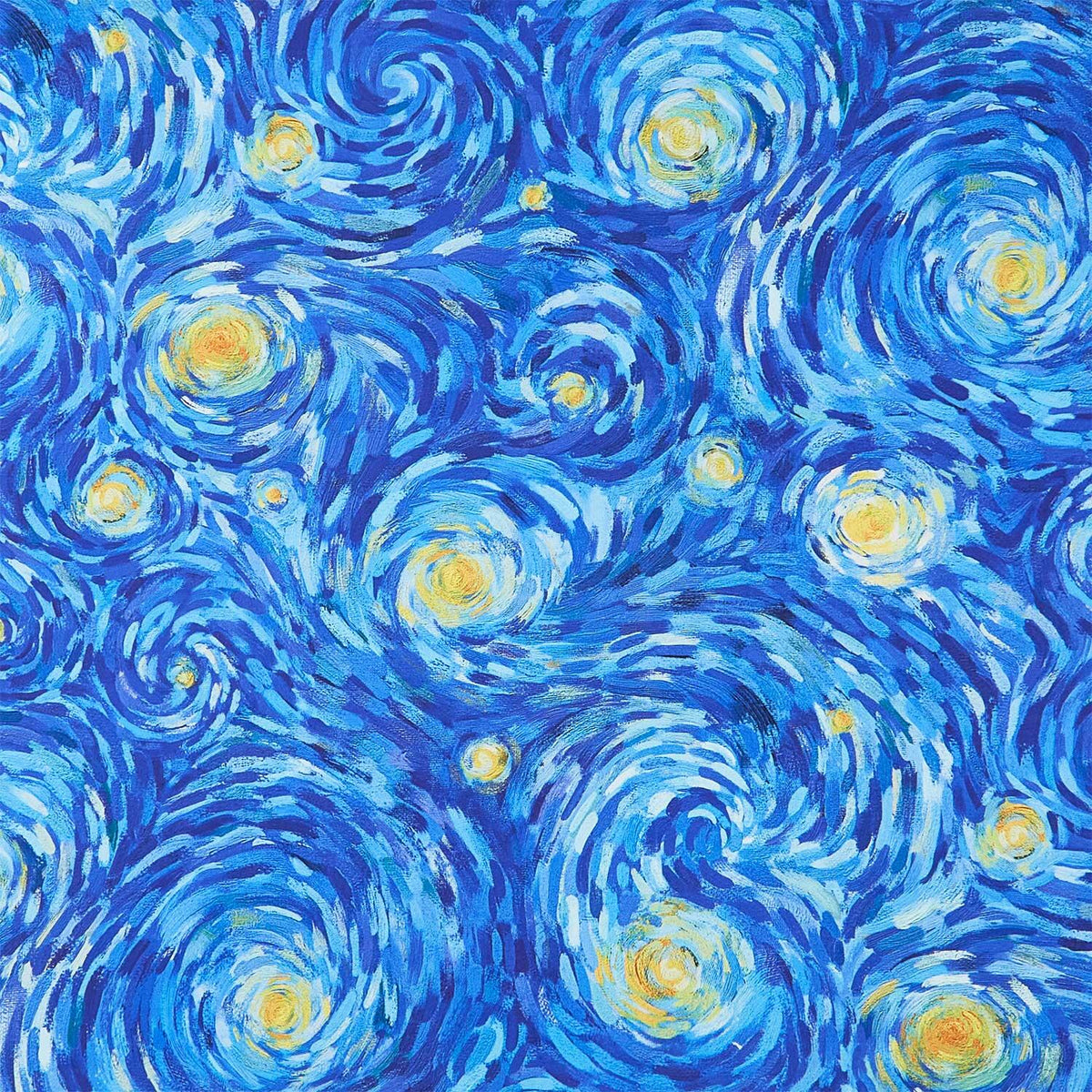 Starry Night - Night Sky Dk Blue Multi Yardage