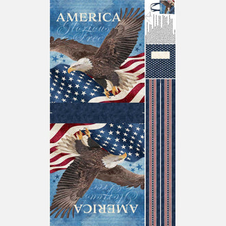 Stonehenge - Stars and Stripes America Tote Bag Navy Multi Panel
