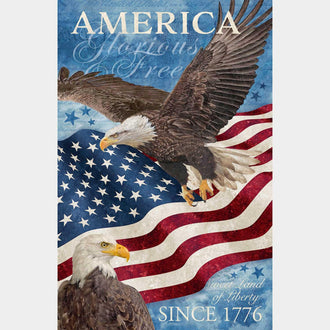 Stonehenge - Stars and Stripes American Flag Navy Multi Panel
