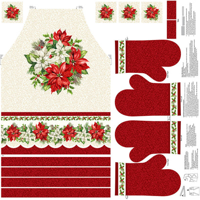 Holiday Joy - Apron Cream Multi Panel