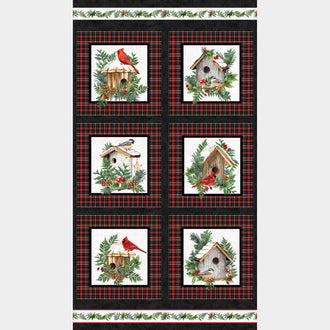Winter Song - Birdhouse Black Multi Panel