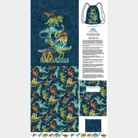 Dino Roar - Dinosaurs Tote Bag Navy Multi Panel