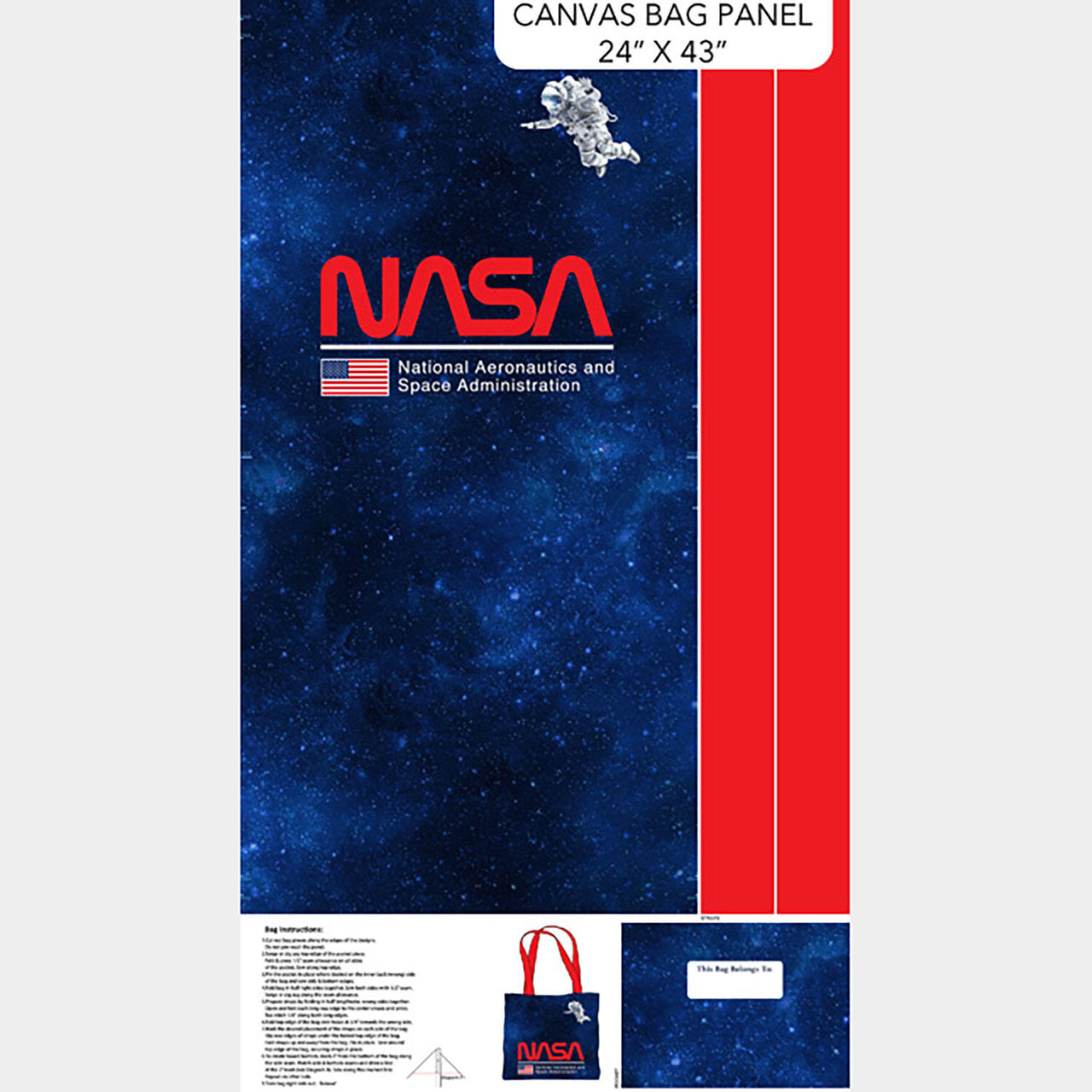 Space Odyssey - NASA Tote Bag Navy Panel