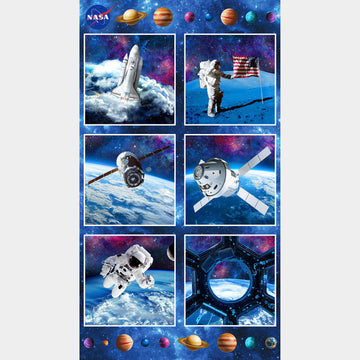 Space Odyssey - Outer Space Block Dark Blue Panel