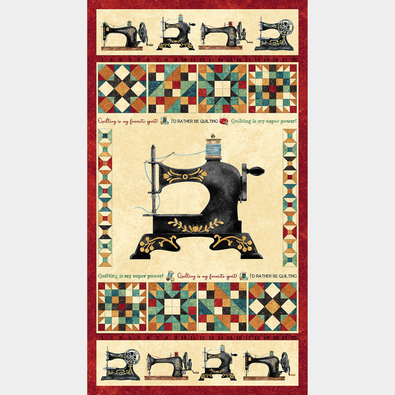 Stonehenge - Stitchin' Sewing Machine Beige Multi Panel