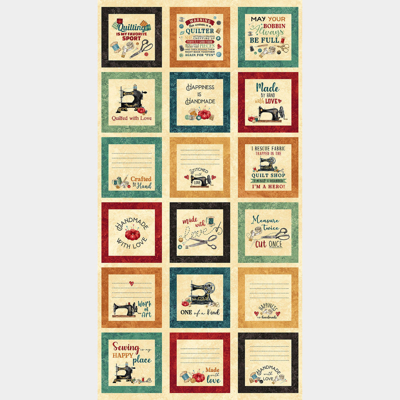 Stonehenge - Stitchin' Blocks Beige Multi Panel