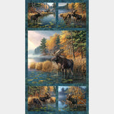 Naturescapes - Autumn Woodland Moose Blue Multi Panel
