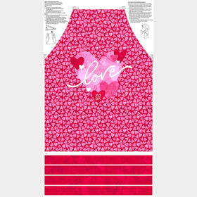 Forever Love - Valentine Apron Red Multi Panel