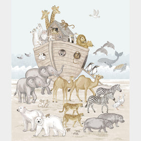 Two by Two - Noah's Ark Blue Multi Panel