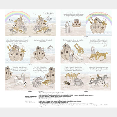 Two by Two - Noah's Ark Book Cream Multi Panel