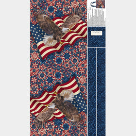 Stonehenge - Stars and Stripes American Eagle Tote Bag Navy Multi Panel