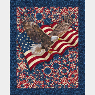 Stonehenge - Stars and Stripes Eagle Navy Multi Panel