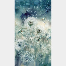 Whisper - Dandelion Teal Multi Panel