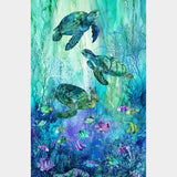 Coral Reef - Sea Turtles Turquoise Panel