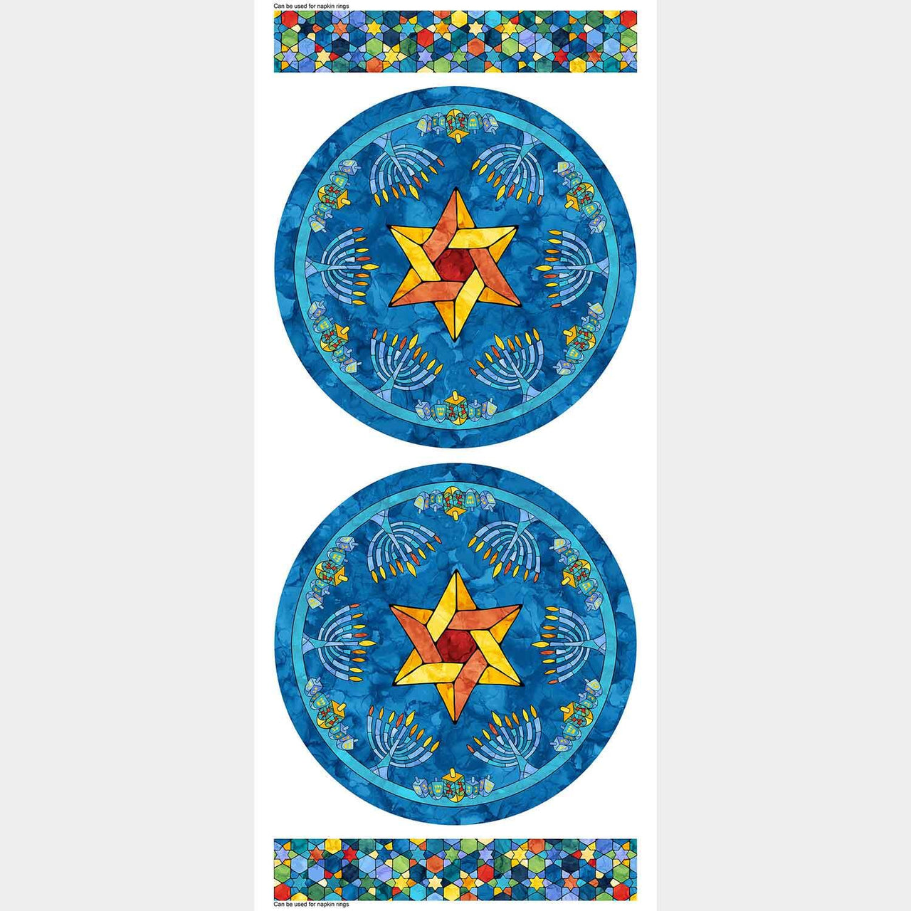 Hanukkah Lights - Placemats Blue Multi Digitally Printed Panels