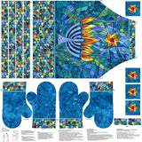 Hanukkah Lights - Apron Blue Multi Digitally Printed Panel