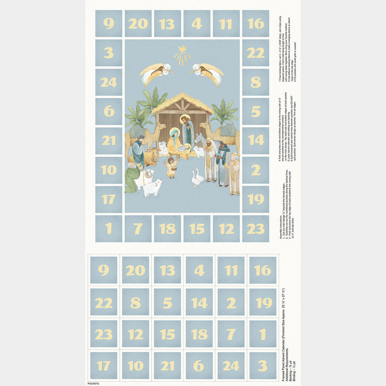 The Nativity - Nativity Advent Calendar Blue Multi Panel