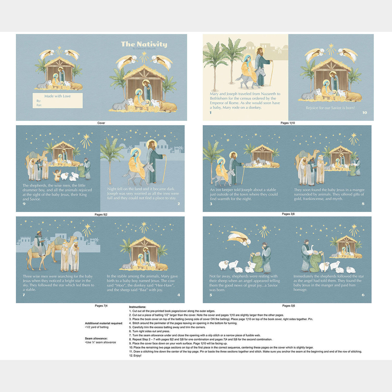 The Nativity - Nativity Book Blue Multi Panel