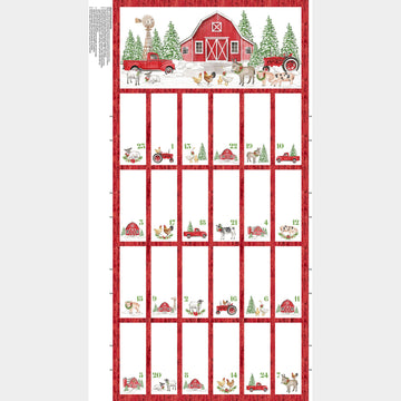 Barnyard Christmas - Farm Advent Red Multi Panel
