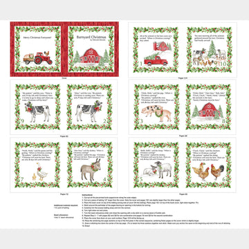 Barnyard Christmas - Christmas Book White Multi Panel