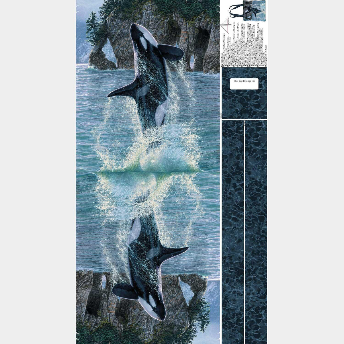 Naturescapes - Voyage Orca Whale Tote Bag Blue Multi Panel