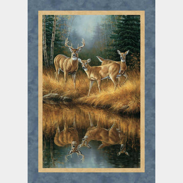 Birchwood - Deer Blue Multi Panel
