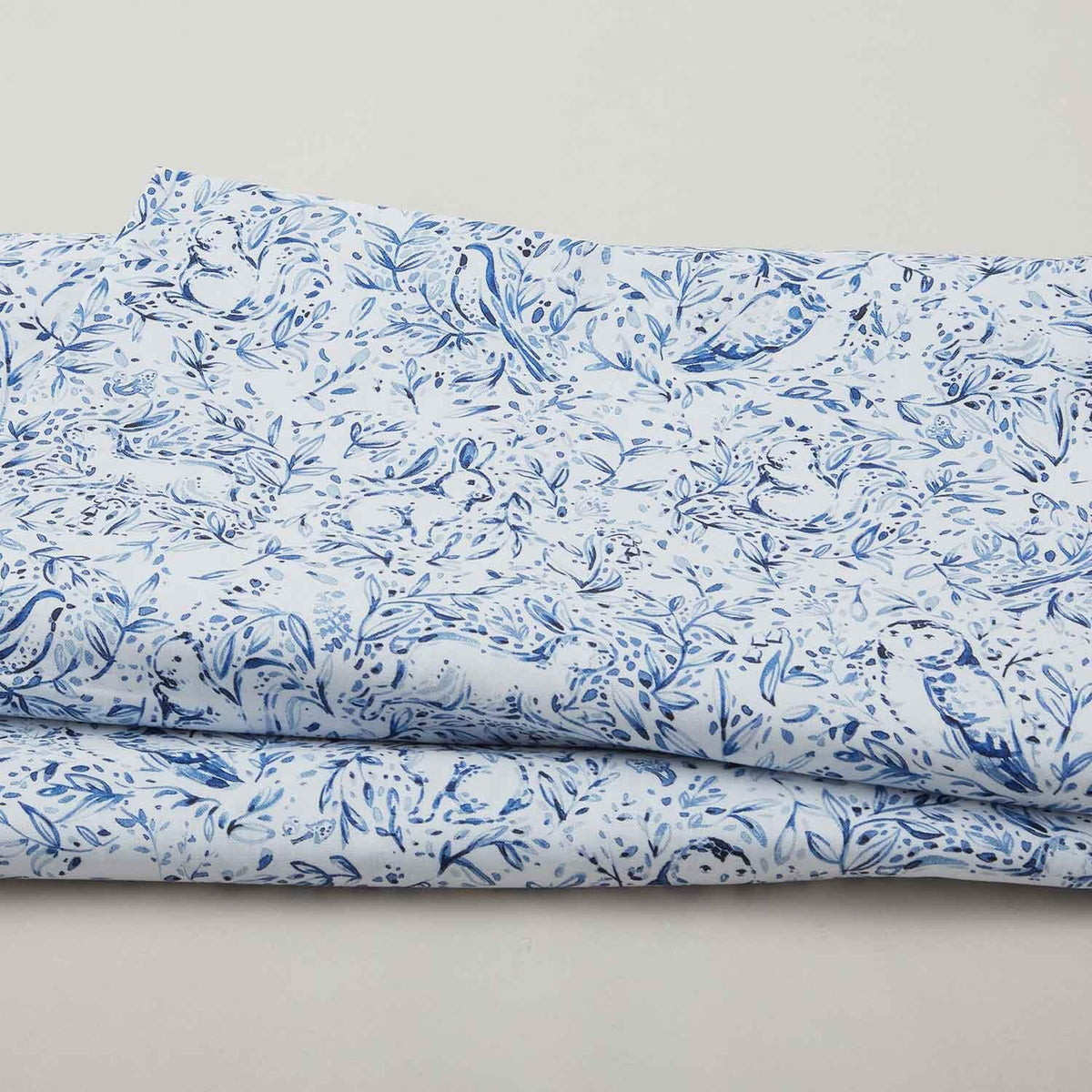 Forest Fauna - Woodland Toile Blue 108" Wide 3 Yard Cut