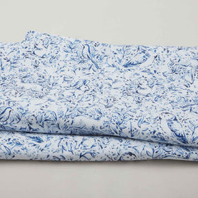Forest Fauna - Woodland Toile Blue 108" Wide 3 Yard Cut