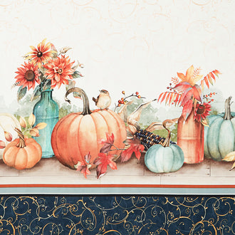Bountiful - Harvest Scene Double Border Multi Yardage