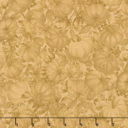 Bountiful - Tonal Pumpkins Gold Yardage