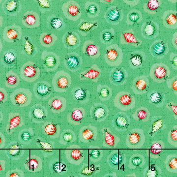Little Darlings Christmas Ornament Toss - Green Yardage