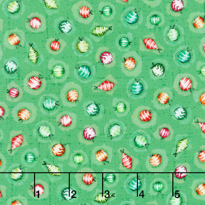 Little Darlings Christmas Ornament Toss - Green Yardage