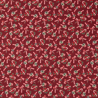 Merry Melody Tossed Candy Canes - Dark Red Yardage