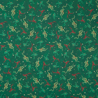 Merry Melody Vintage Bows - Dark Green Yardage