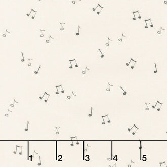 Merry Melody Allover Music Notes - Dark Ecru Yardage