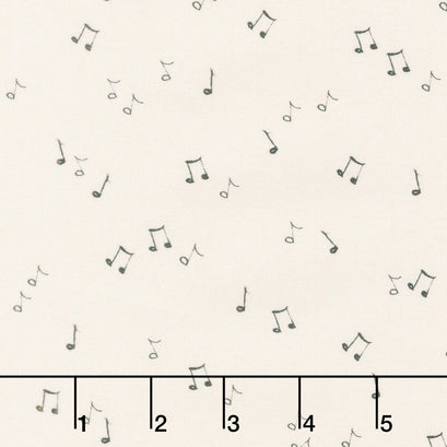 Merry Melody Allover Music Notes - Dark Ecru Yardage