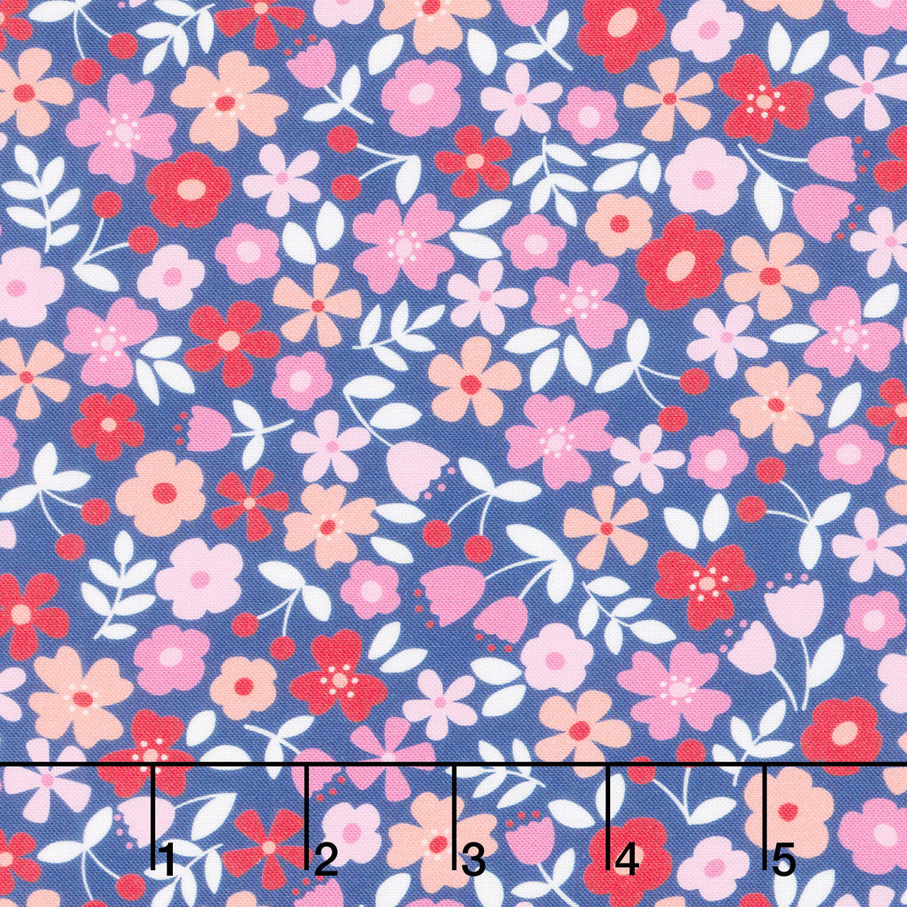 Cherry Patch Packed Floral - Dark Blue Yardage
