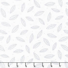 Cherry Patch Tossed Leaves - White/Dark Blue Yardage