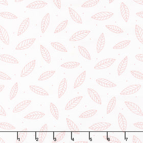 Cherry Patch Tossed Leaves - White/Red Yardage