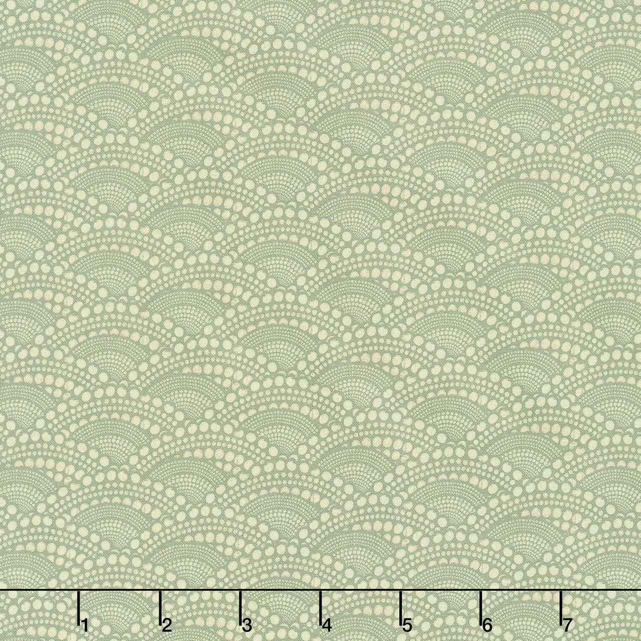 Chicken Scratch Dotty Scallops - Green Yardage