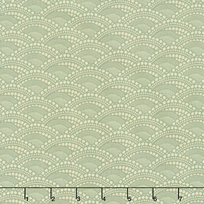 Chicken Scratch Dotty Scallops - Green Yardage