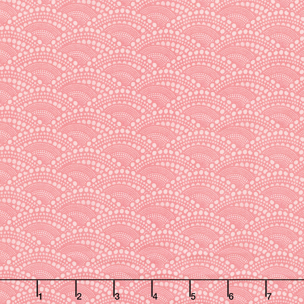 Chicken Scratch Dotty Scallops - Red Yardage
