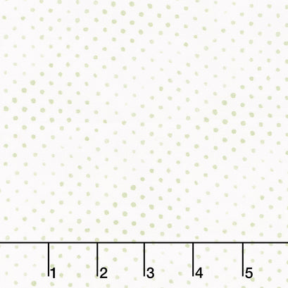 Chicken Scratch Painted Polka Dot - Ecru/Green Yardage