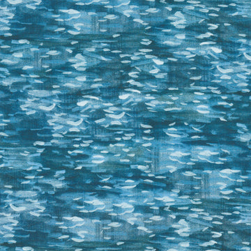 Spring Mill Painted Water Texture - Blue Yardage