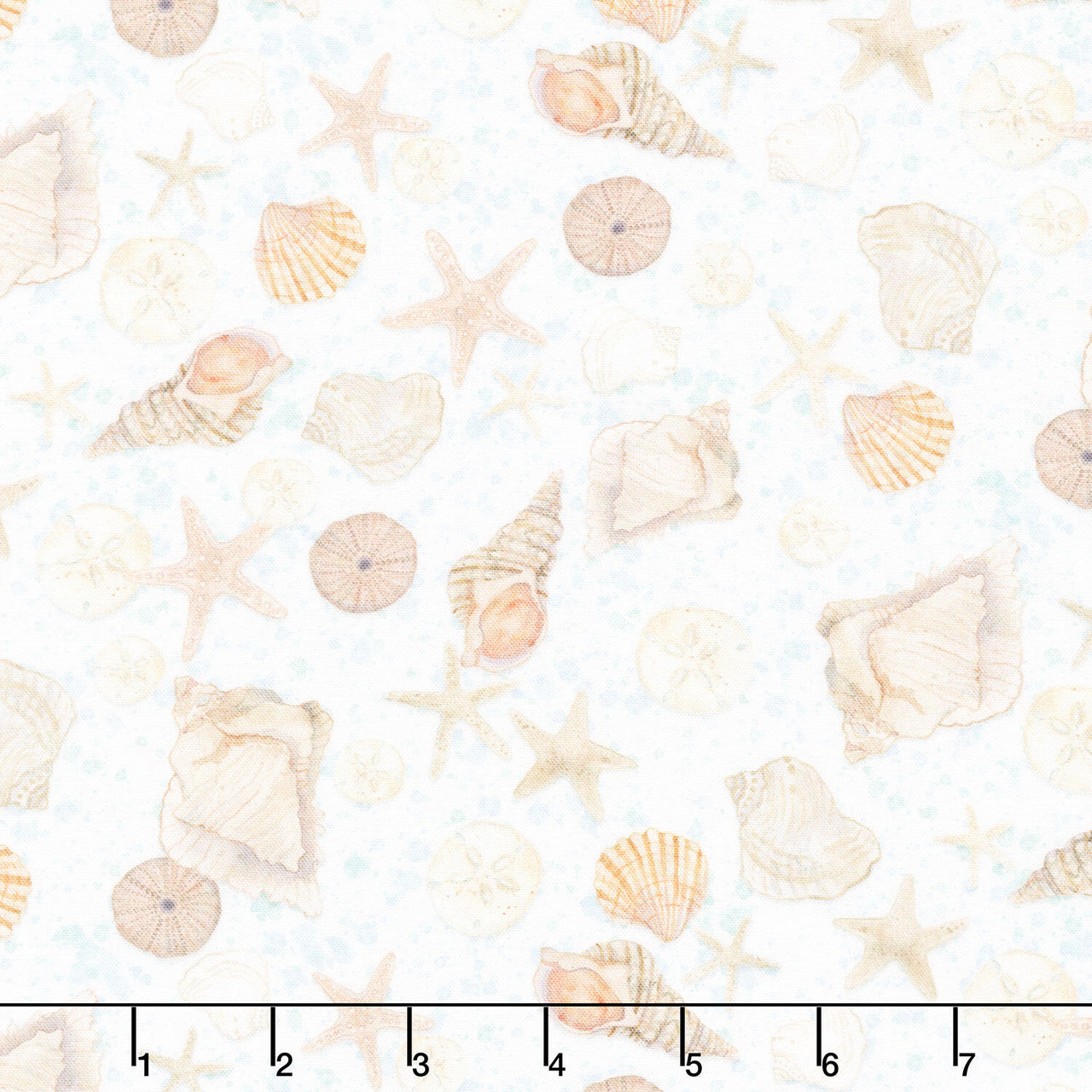 Sea Whispers Tossed Shells - White Yardage