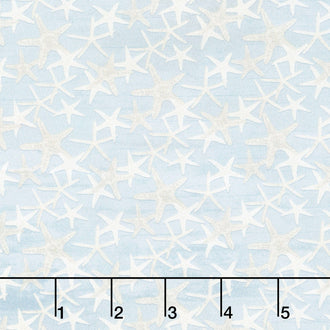 Sea Whispers Star Fish Allover - Light Blue Yardage